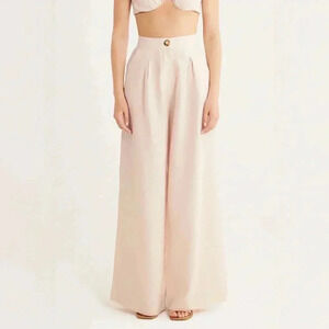 Anthropologie RUMER Luella Pants, Linen Pants, Cream/Tan, Size XXS